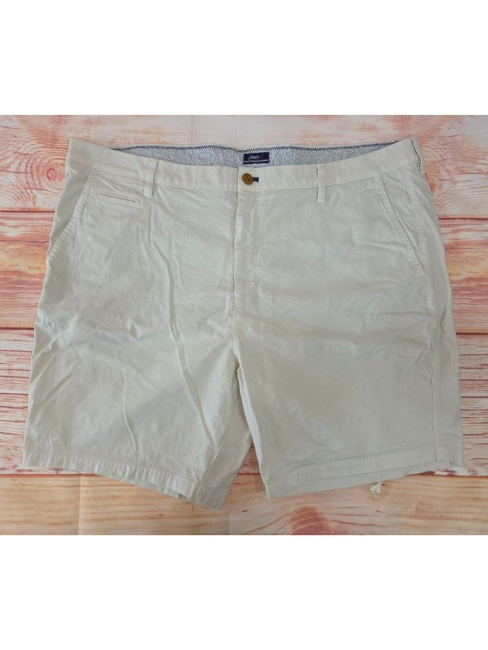 Johnnie-O Beige Stretch Cotton Blend Mens Shorts Size 42